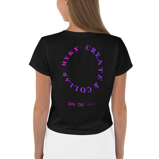 Collab Crop Tee Black/Purple