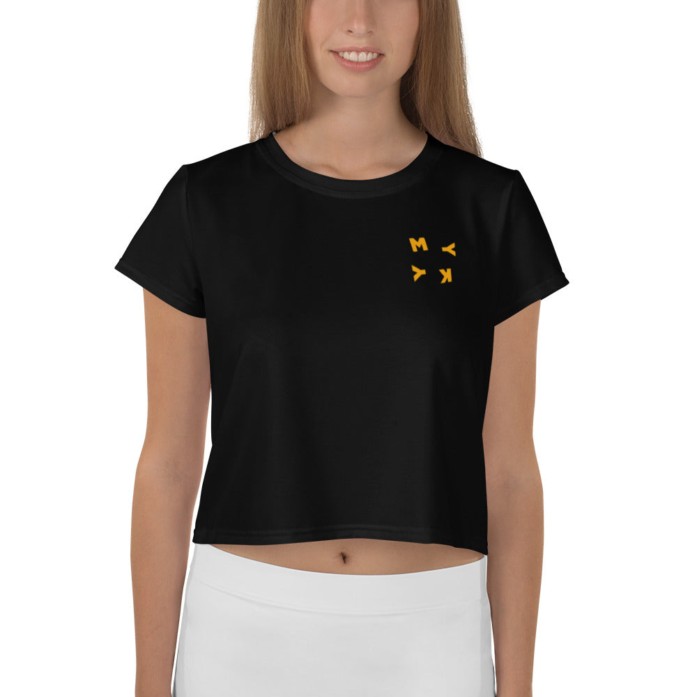 Collab Crop Tee Black/Yellow